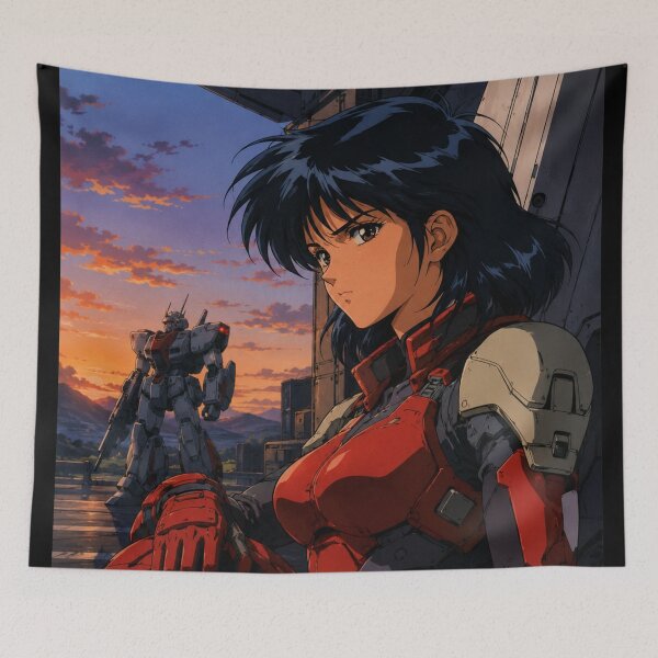 Item preview, 90s Anime Mecha Girl Pilot Sunset designed and sold by bapupa.