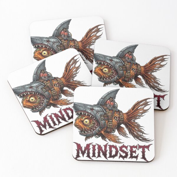 Item preview, Mindset Goldfish Shark - Unique Motivational Illustration designed and sold by SignalStatic.