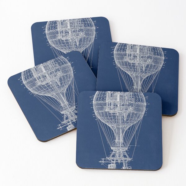Item preview, Vintage Hot Air Balloon Blueprint Diagram designed and sold by Visual Foundry.