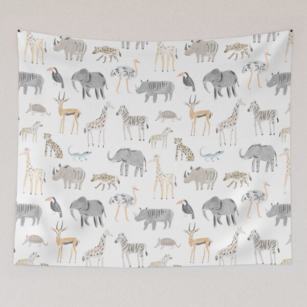Item preview, Safari Animals Minimal nursery zoo wildlife  designed and sold by Milatoo.