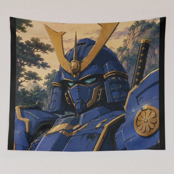 Item preview, Vintage Blue Gundam Samurai Mecha Suit designed and sold by bapupa.