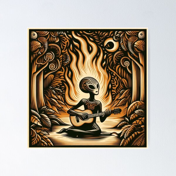 Item preview, Alien Guitar Fire 2 designed and sold by KenRinkel.