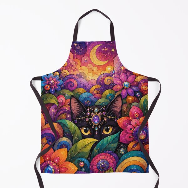 Item preview, Curious Cosmic Cat Floral Mosaic Art designed and sold by Mindworx21.