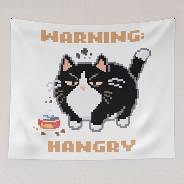 Item preview, Warning: Hangry │ Pixel Cat designed and sold by sixsixsix.shop.