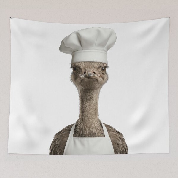 Item preview, Funny Ostrich Chef Realistic Animal Cooking Humor Art designed and sold by LazyOwlStore.