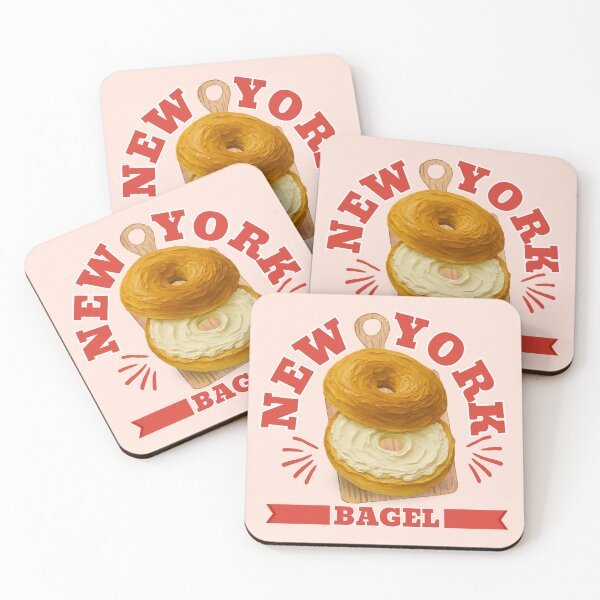 Item preview, Vintage New York Bagel with Cream Cheese Graphic designed and sold by SilverSeaBKK.