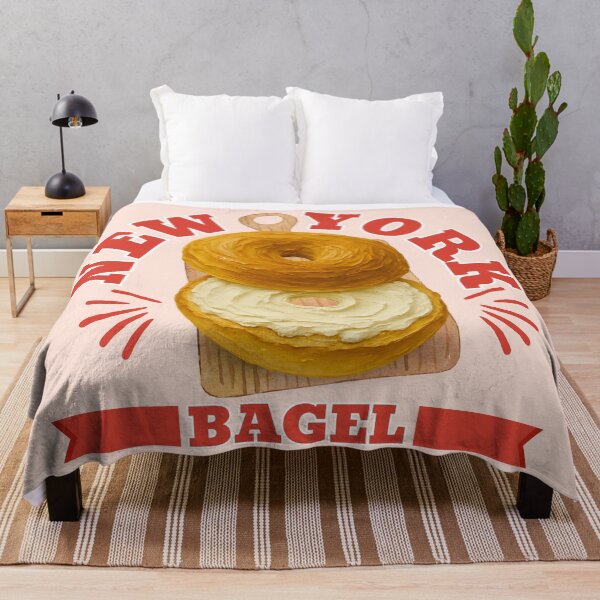 Item preview, Vintage New York Bagel with Cream Cheese Graphic designed and sold by SilverSeaBKK.