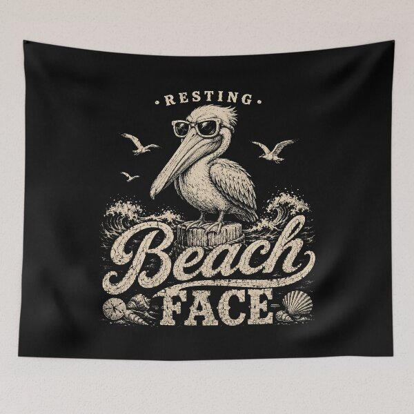 Item preview, Resting Beach Face | Funny Pelican designed and sold by Funny Vintage Stickers And T-Shirts.