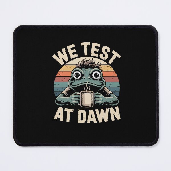 Item preview, We Test At Dawn Funny Frog Coffee Test Day - Exam Student Retro Vintage Design designed and sold by DONT ASK CLUB.