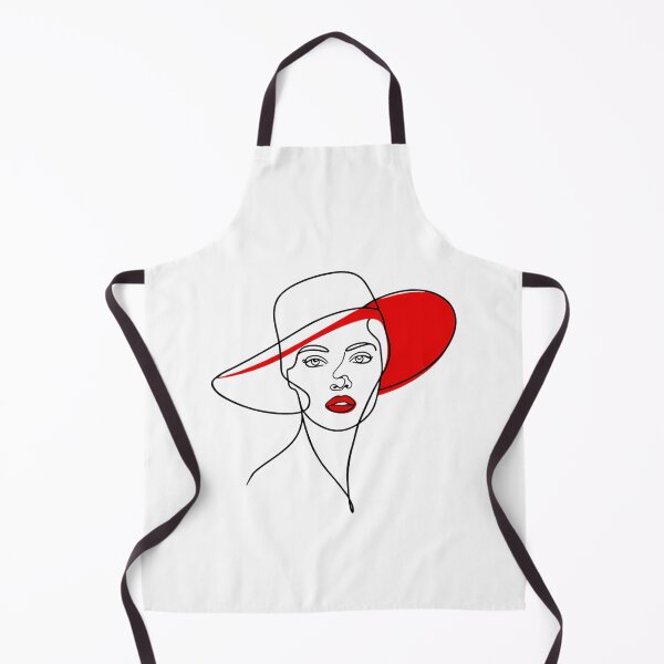 Item preview, Minimalist Woman Line Art Red Hat Elegant Face Illustration designed and sold by jo-e-basta.