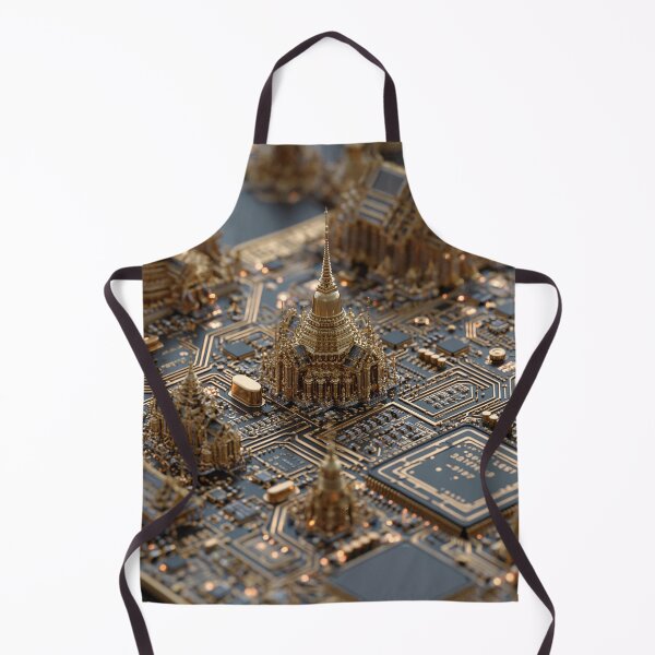 Item preview, Golden Temple Circuit Board Digital Art designed and sold by Visual Foundry.