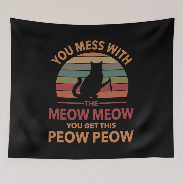 Item preview, Sassy Cat With Knife Retro Sunset Tee designed and sold by StranHabesre51.
