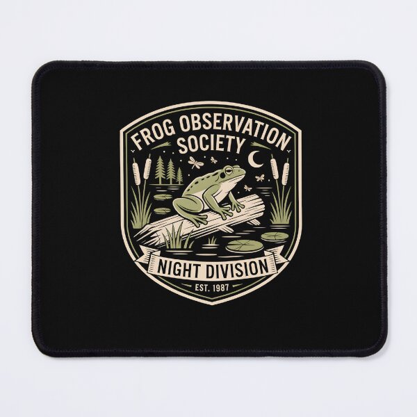 Item preview, Frog Observation Society Night Division Vintage Badge designed and sold by DONT ASK CLUB.