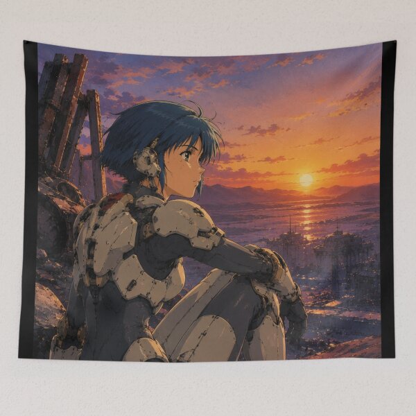 Item preview, Retro Cyberpunk Anime Sunset View designed and sold by bapupa.