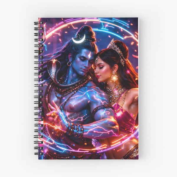 Item preview, Shiva & Parvati Tandava Love Energy — Hindu God Art | Cyberpunk designed and sold by CosmicLotusArt.