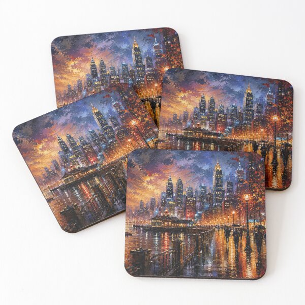 Item preview, Vibrant City Night Painting designed and sold by SaryaSmyth19.