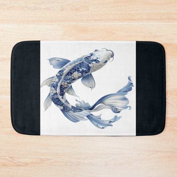 Item preview, Japanese Blue Willow Koi Artwork  designed and sold by NivyasArtistry.