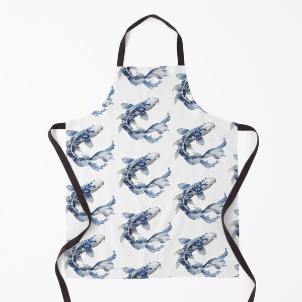 Item preview, Japanese Blue Willow Koi Artwork designed and sold by NivyasArtistry.