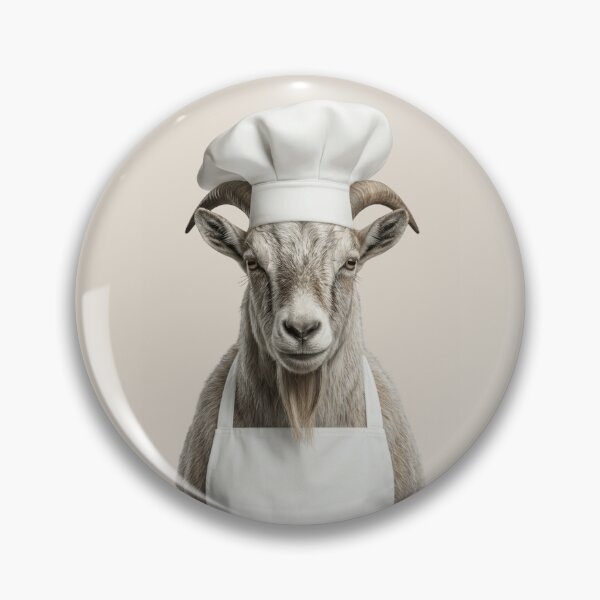 Item preview, Funny Mountain Goat Chef Realistic Animal Cooking Humor Art designed and sold by LazyOwlStore.