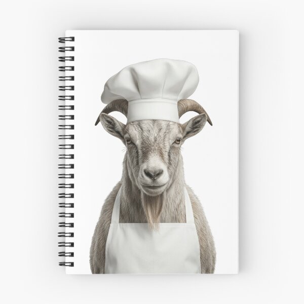 Item preview, Funny Mountain Goat Chef Realistic Animal Cooking Humor Art designed and sold by LazyOwlStore.