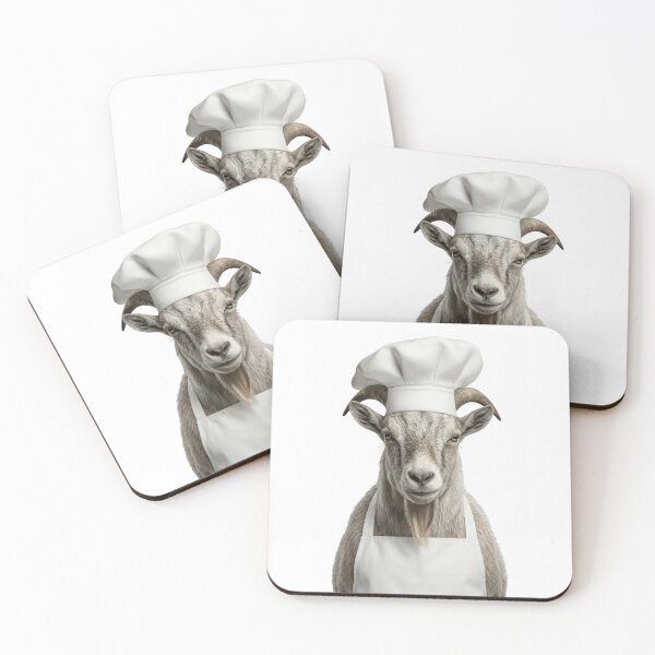 Item preview, Funny Mountain Goat Chef Realistic Animal Cooking Humor Art designed and sold by LazyOwlStore.