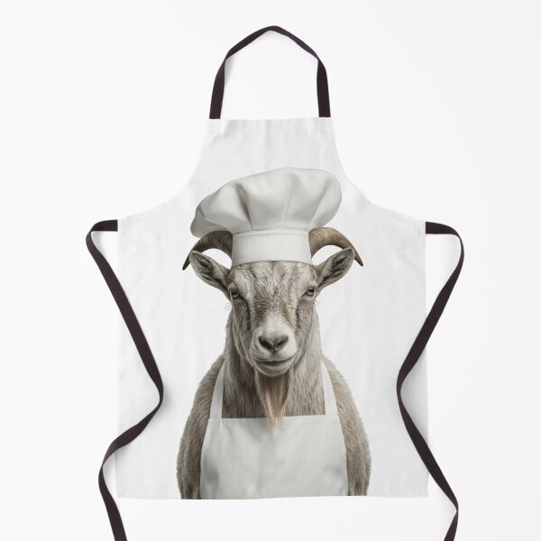 Item preview, Funny Mountain Goat Chef Realistic Animal Cooking Humor Art designed and sold by LazyOwlStore.