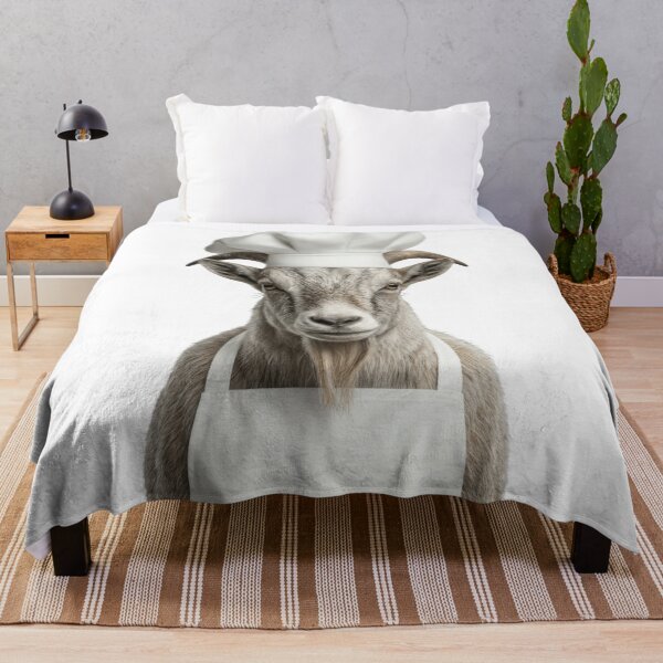Item preview, Funny Mountain Goat Chef Realistic Animal Cooking Humor Art designed and sold by LazyOwlStore.