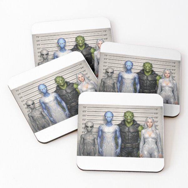 Item preview, Alien Lineup: Grey, Arcturian, Reptilian & Nordic Mugshot designed and sold by FyreHorse Designs.