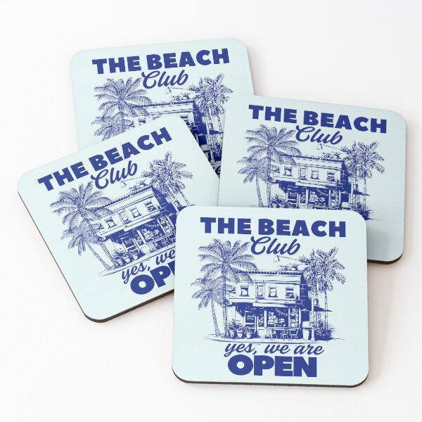 Item preview, The Beach Club - Yes, We Are Open Retro Surf Shack designed and sold by SilverSeaBKK.