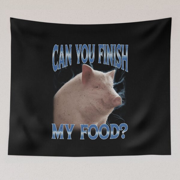 Item preview, Can You Finish My Food Pig Meme designed and sold by elderberry.