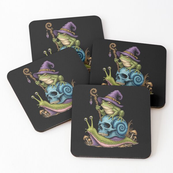 Item preview, Wizard Frog Riding Skull Snail designed and sold by elderberry.