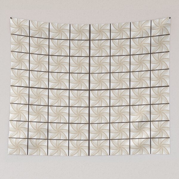 Item preview, Geometric Floral Tile Pattern – Elegant Beige Botanical Grid Design designed and sold by Barelythere2324.