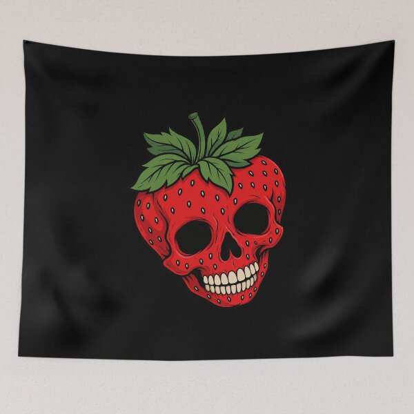 Item preview, Strawberry Skull Face designed and sold by elderberry.