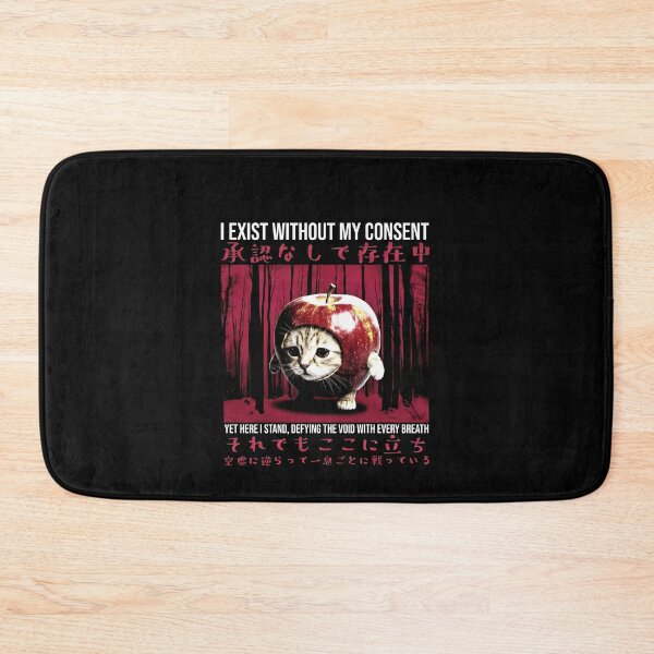 Item preview, I Exist Without Consent Yet Here I Stand Apple Cat Meme designed and sold by elderberry.