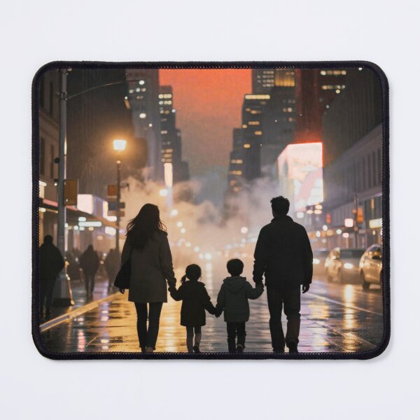 Item preview, New York Family Cartoon Design – Nana Baba Two Kids Illustration designed and sold by gluxdesing.