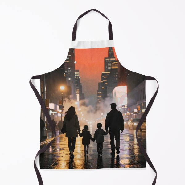 Item preview, New York Family Cartoon Design – Nana Baba Two Kids Illustration designed and sold by gluxdesing.