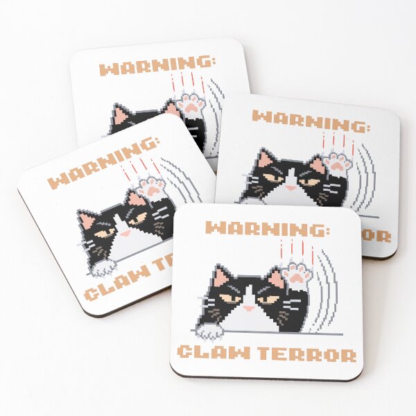 Item preview, Warning: Claw Terror │ Pixel Cat designed and sold by sixsixsix.shop.