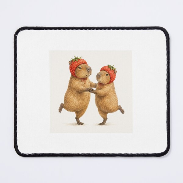 Item preview, Strawberry Capybaras dancing designed and sold by StrawberryCapy.