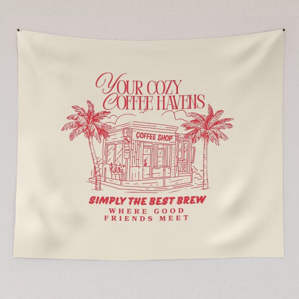 Item preview, Your Cozy Coffee Haven - Retro Tropical Cafe designed and sold by SilverSeaBKK.