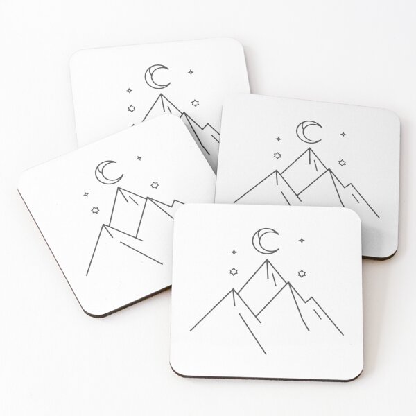 Item preview, Minimalist Geometric Mountain Moon Line Art designed and sold by Adriib.