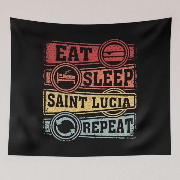 Item preview, Eat Sleep Saint Lucia Repeat designed and sold by GabbyKash.