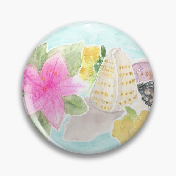 Item preview, Tropical Flowers and Pacific Ocean Shells Treasure Trove  designed and sold by FaireWaveArt.