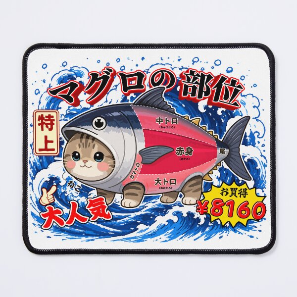 Item preview, Maguro Cat Japanese Kawaii Illustration designed and sold by Muri Neko.