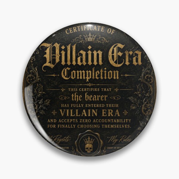 Item preview, Villain Era Certificate of Completion – Funny Gothic Vintage Art | Villain Era Gift designed and sold by irfanshikh.