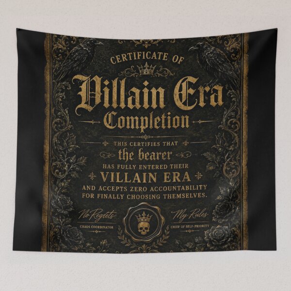 Item preview, Villain Era Certificate of Completion – Funny Gothic Vintage Art | Villain Era Gift designed and sold by irfanshikh.