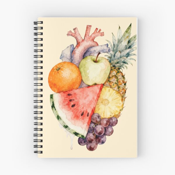 Item preview, Watercolor Tropical Fruit Anatomical Heart | Surreal Healthy Heart Illustration designed and sold by MariPon.