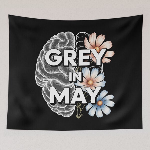 Item preview, Grey in May Brain Tumor Awareness Grey Ribbon Brain Cancer Survivor designed and sold by SapfireStuArt.