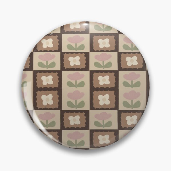 Item preview, Retro Floral Checkerboard Pattern – Cute Cottagecore Flower Tiles designed and sold by Barelythere2324.