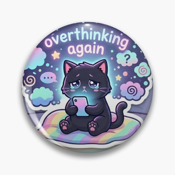 Item preview, Overthinking Again – Cozy Colorful Cat Sticker designed and sold by Elviqus Shop.