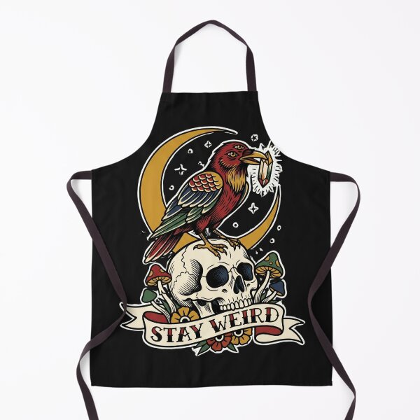 Item preview, Stay Weird Three Eyed Crow Crystal Tattoo Flash Mystical Witchy Tee designed and sold by afarkar.